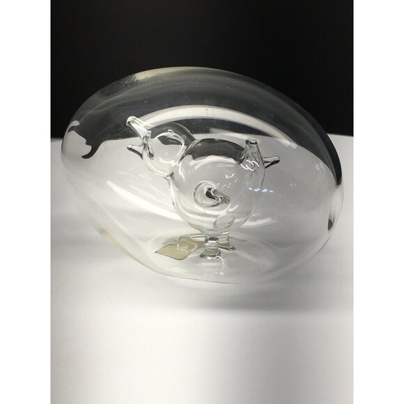 Vintage Hand Blown Art Glass Egg with Chicken Inside Decorative Made in Italy - Picture 6 of 15